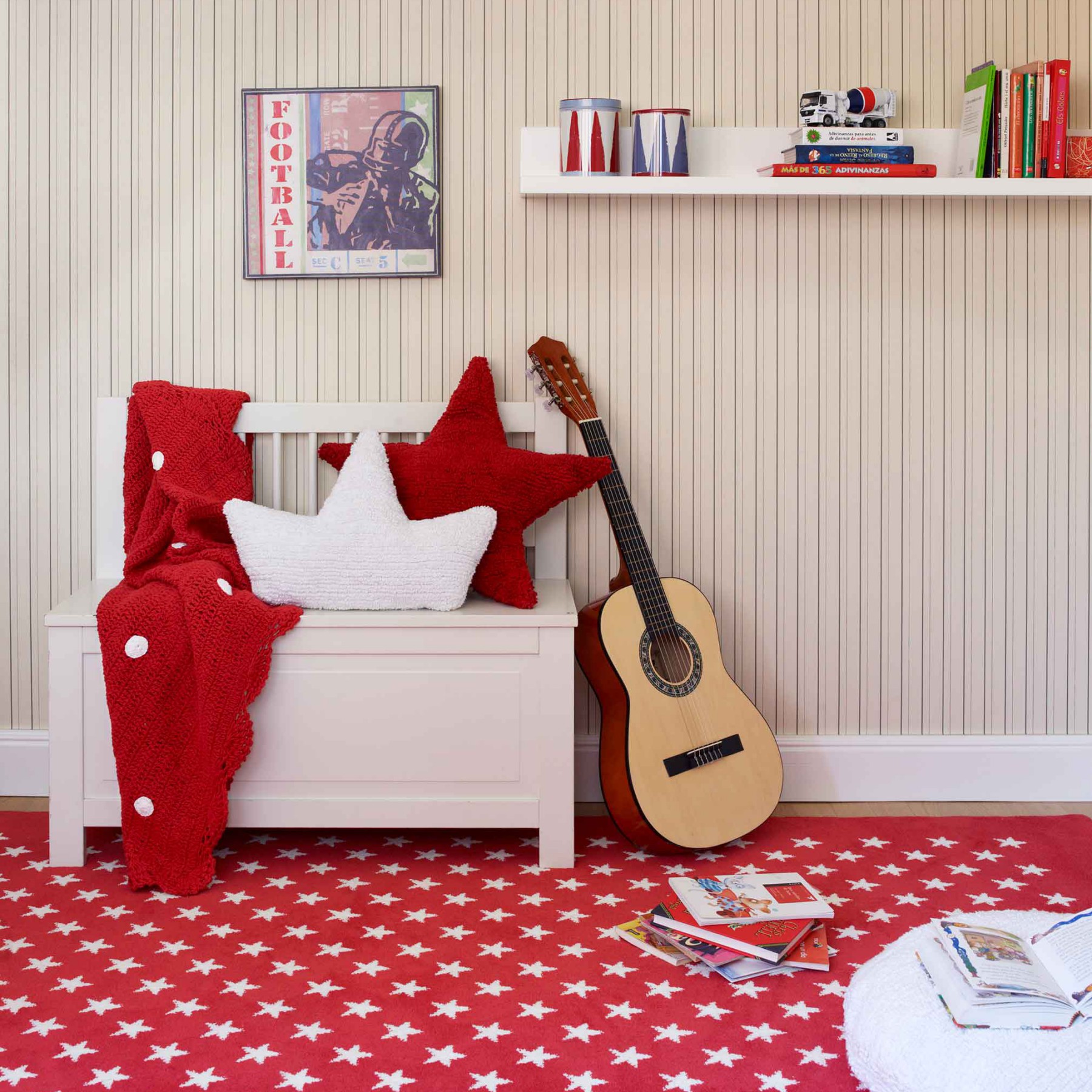 CUSHION STAR RED